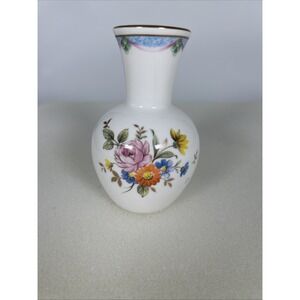 Vintage Christopher Stuart Bud Vase Bone China 80s Pink Floral